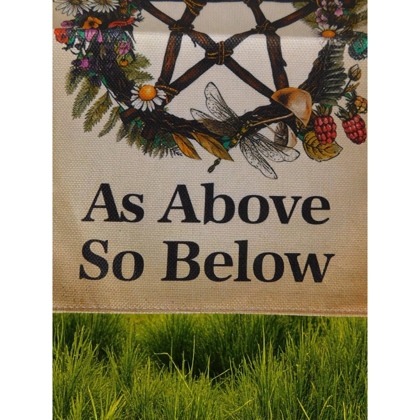 Blessed Be As Above So Below Garden Flag Pagan Wiccan Yard Banner Pentacle Decor