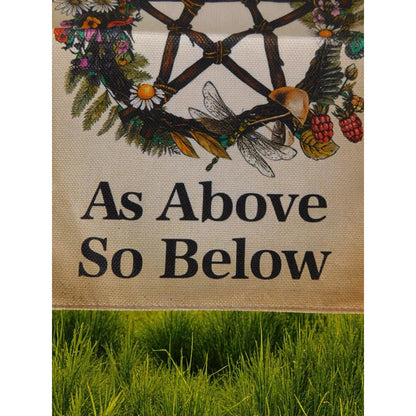 Blessed Be As Above So Below Garden Flag Pagan Wiccan Yard Banner Pentacle Decor