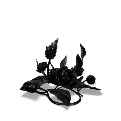 Pair Black Wrought Iron Rose Candle Holder Centerpieces Floral Decor Table