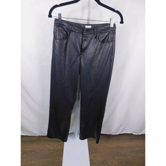 West of Melrose 25 Black Faux Leather 5-Pocket Straight Pants