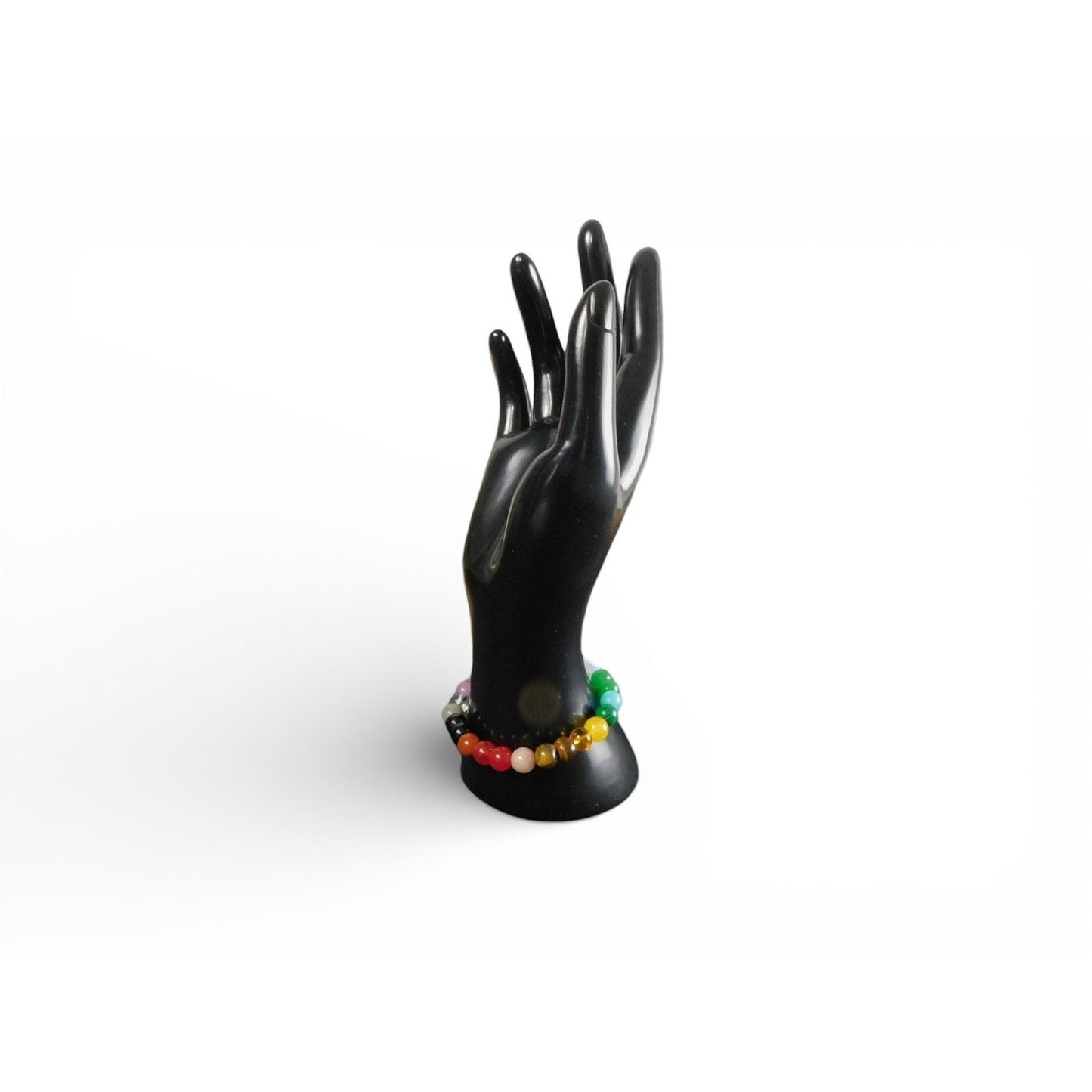 Colorful 8mm Chakra Stone Multicolor Bracelet Elastic Stretch