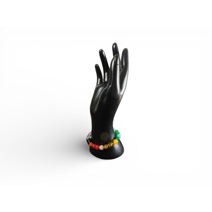 Colorful 8mm Chakra Stone Multicolor Bracelet Elastic Stretch