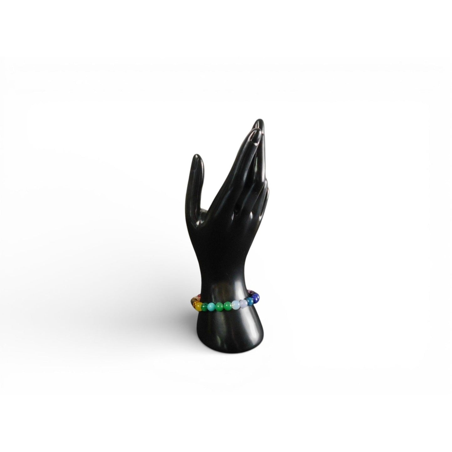 Colorful 8mm Chakra Stone Multicolor Bracelet Elastic Stretch