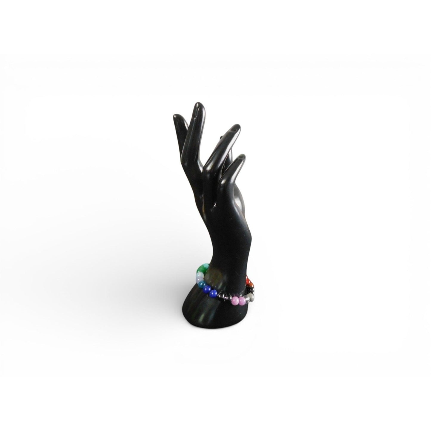 Colorful 8mm Chakra Stone Multicolor Bracelet Elastic Stretch