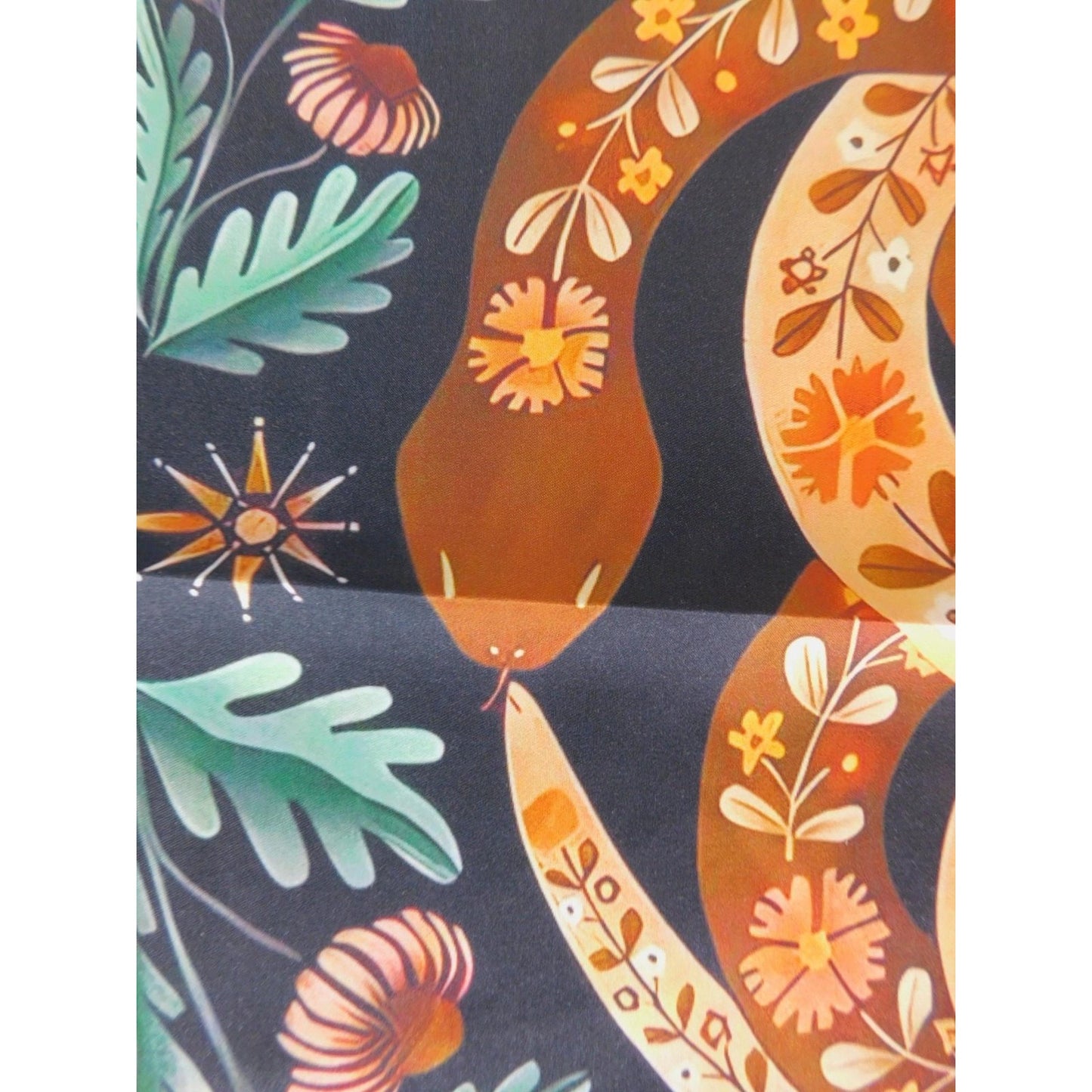 Bohemian Snake & Botanical Tarot Cloth 19" Square