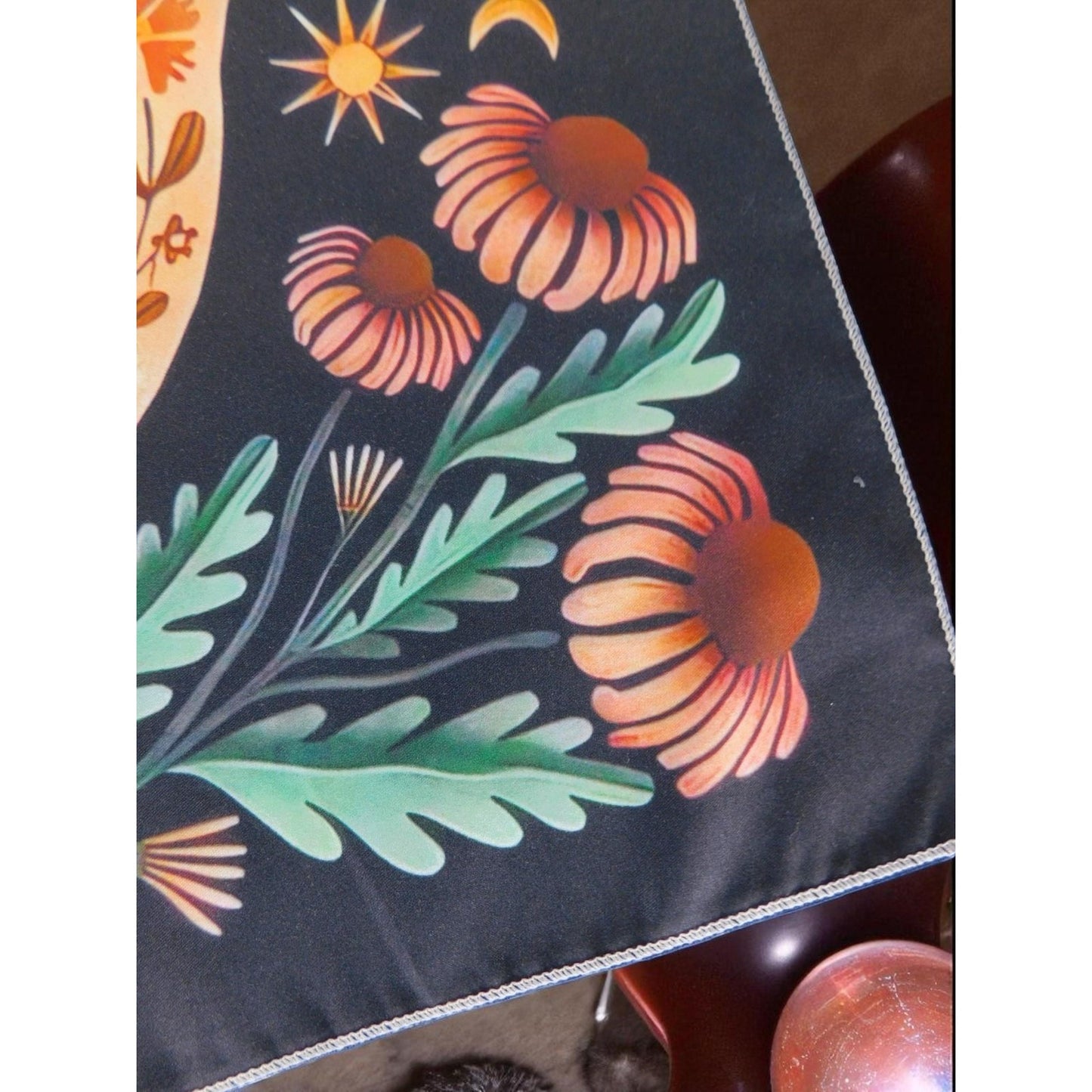 Bohemian Snake & Botanical Tarot Cloth 19" Square