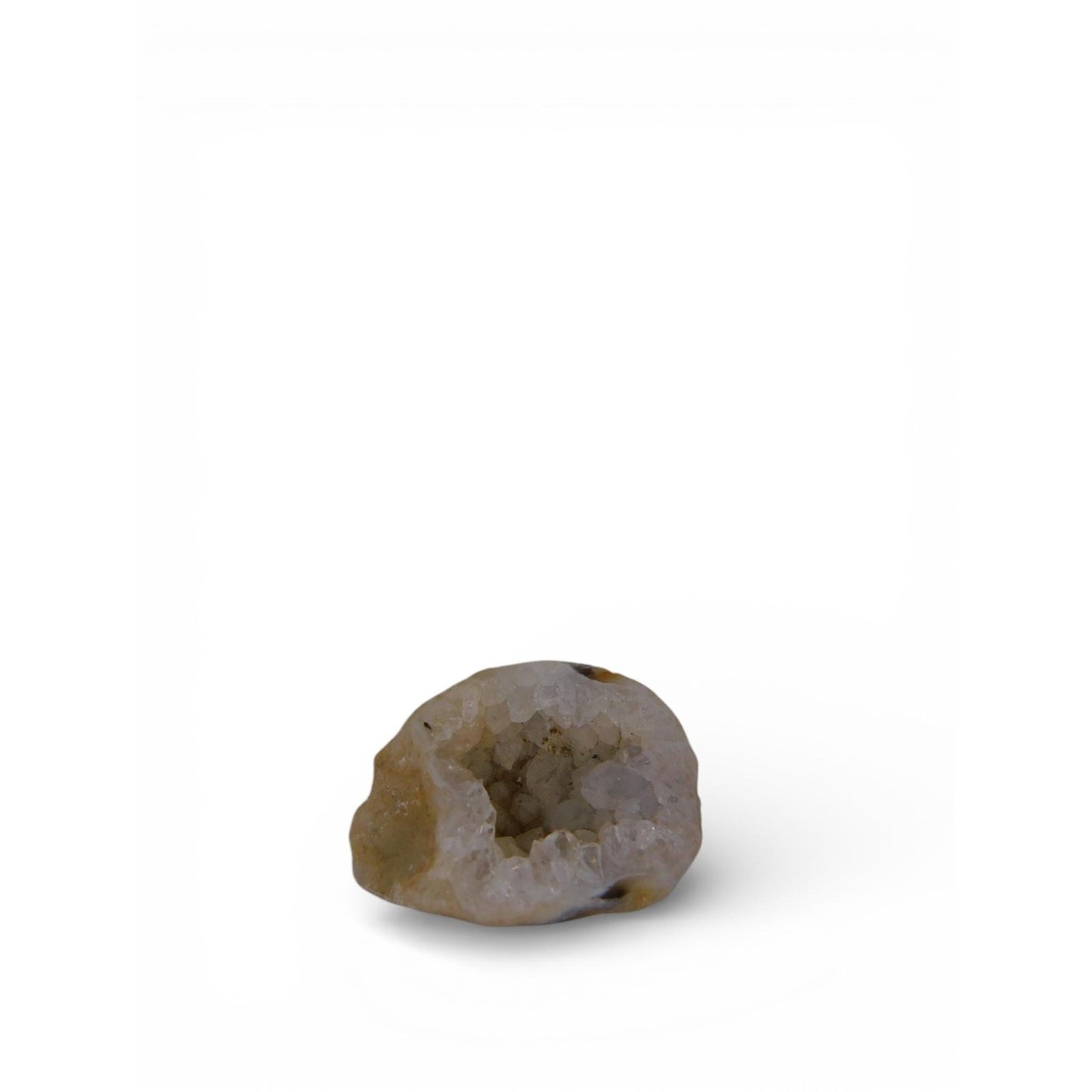 Small Natural White Quartz Geode Druzy Crystal Hollow Nodule Witchy Altar Decor