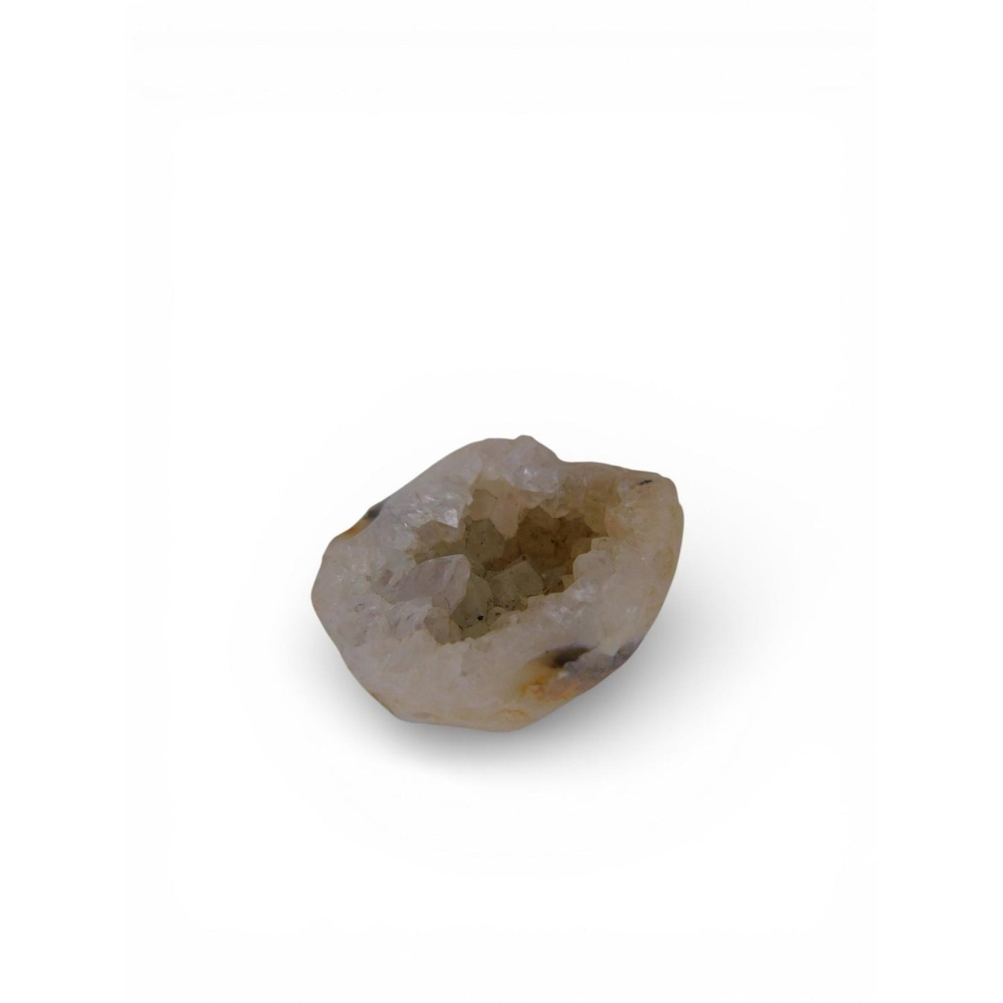Small Natural White Quartz Geode Druzy Crystal Hollow Nodule Witchy Altar Decor