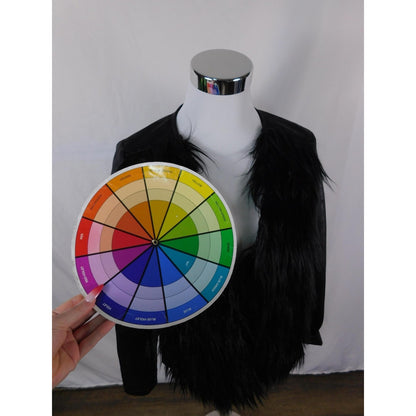 Libby Edelman Black Faux Fur Jacket S - Shaggy Leather Look - New