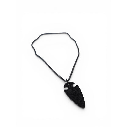 Arrowhead Pendant Necklace Black Chain Viking Symbol Boho Jewelry Lobster Clasp
