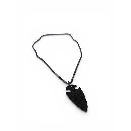 Arrowhead Pendant Necklace Black Chain Viking Symbol Boho Jewelry Lobster Clasp