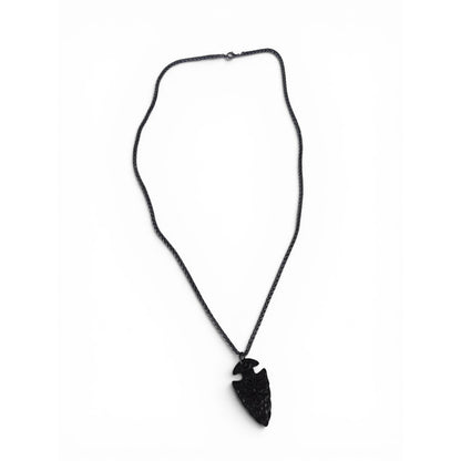 Arrowhead Pendant Necklace Black Chain Viking Symbol Boho Jewelry Lobster Clasp