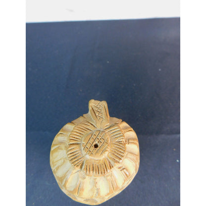 Vintage Hand-Carved Wood Ganesh Idol Elephant God Statue with Umbrella 6.25"