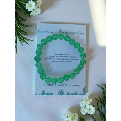 Green Aventurine Bracelet 8mm Stretch - New - Witchcore Earth
