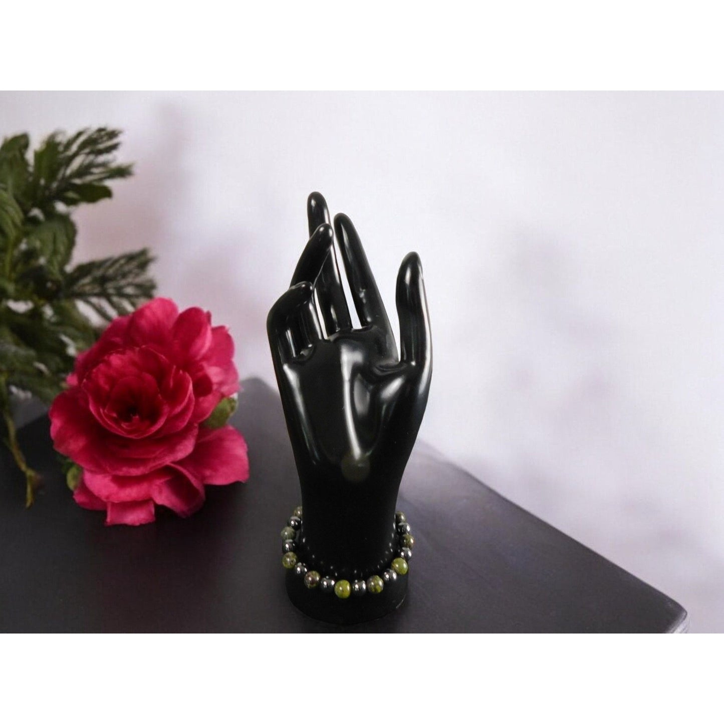 Dragon Blood Jasper Bracelet 8mm - Stretch - New - Witchcore Earth