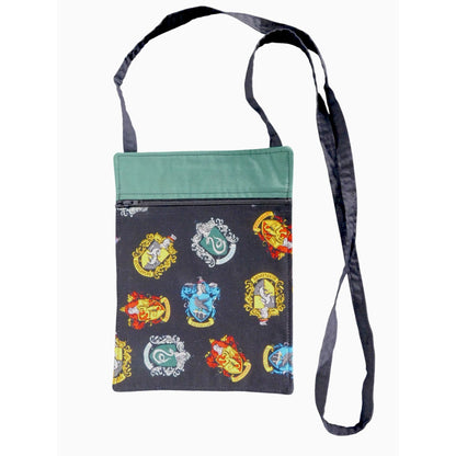 Harry Potter House Crests Crossbody Bag - Handcrafted 9.5" x 6.5"