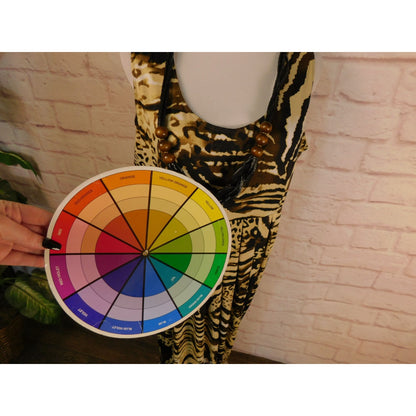 Animal Print Maxi Dress With Beaded Necklace By Lennie For Nina Leonard Size L