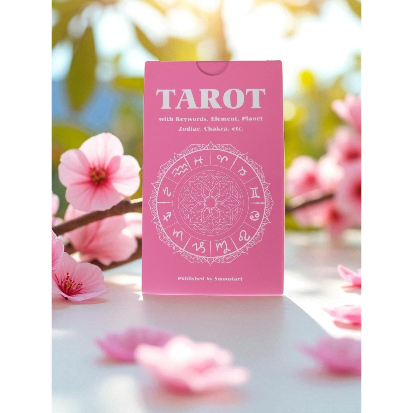 Smoostart Pink Tarot Cards w/ Meanings Guidebook Zodiac Set
