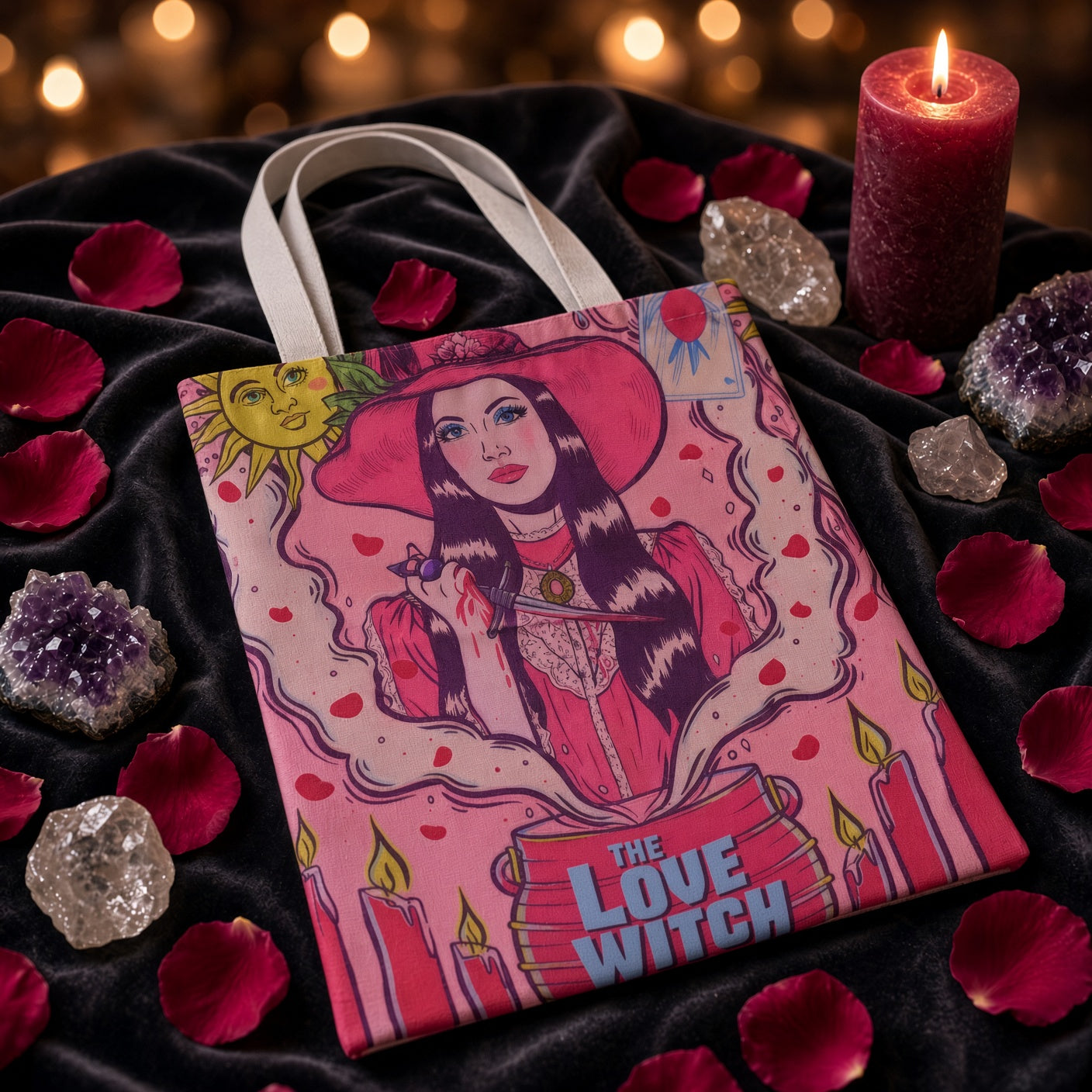 Love Witch Tote Bag 16" x 13" Printed Shoulder Tote