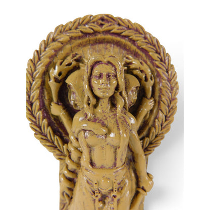 Hecate Goddess Statue Resin Triple Form Wiccan Pagan Altar Decor Gold Tone