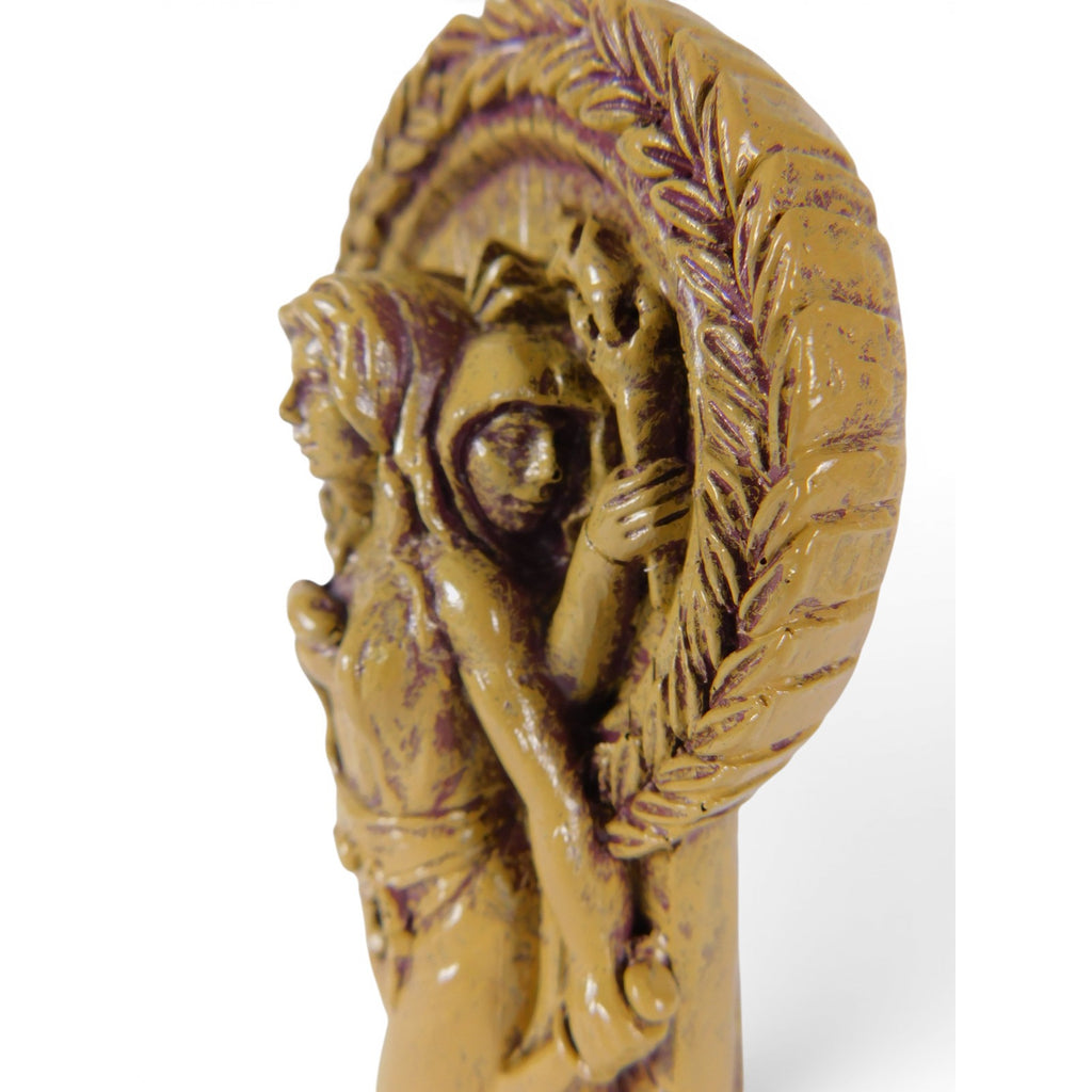 Hecate Goddess Statue Resin Triple Form Wiccan Pagan Altar Decor Gold Tone