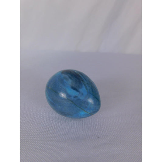 Small Blue Apatite Polished Egg Palm Stone Crystal Healing Witch Altar Decor