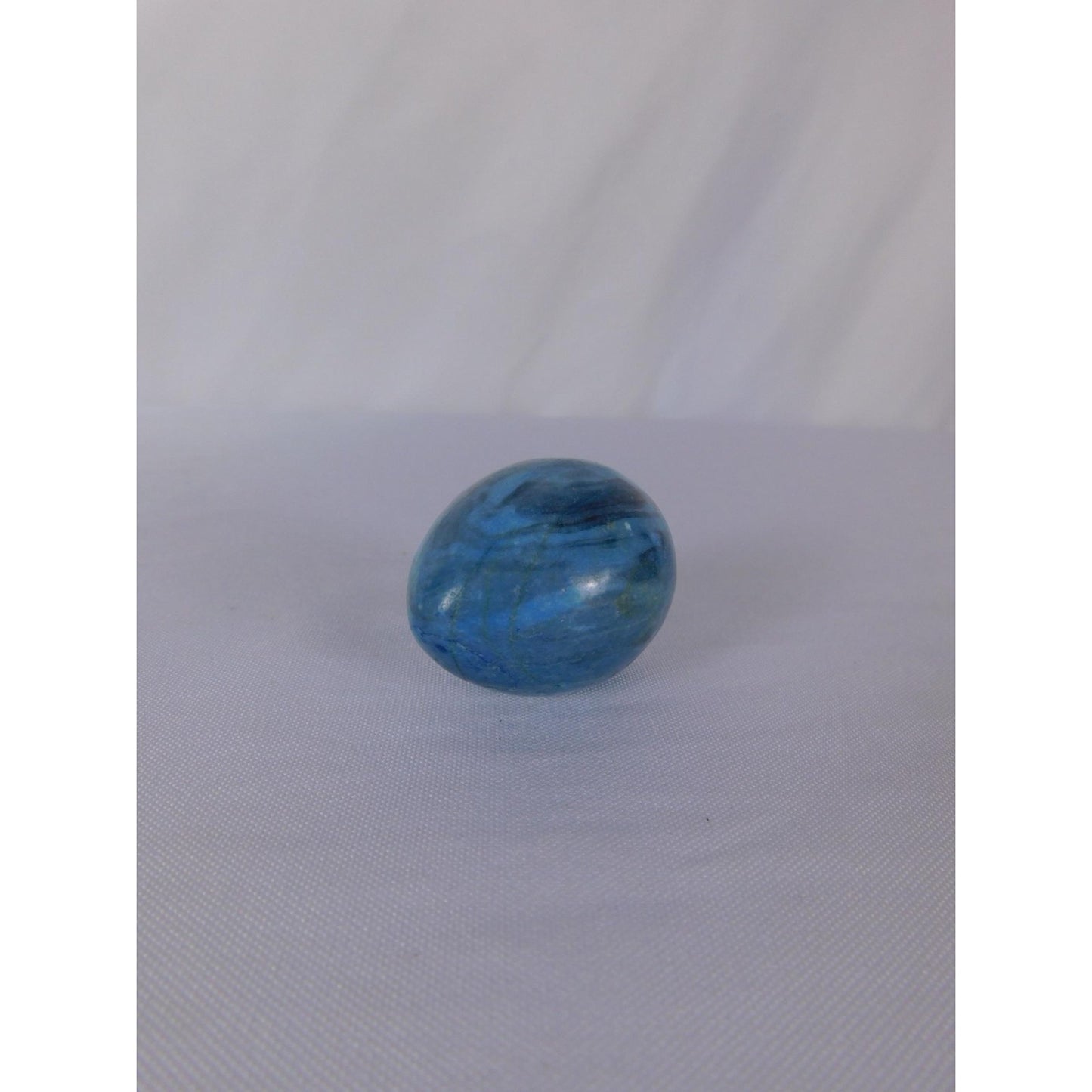 Small Blue Apatite Polished Egg Palm Stone Crystal Healing Witch Altar Decor