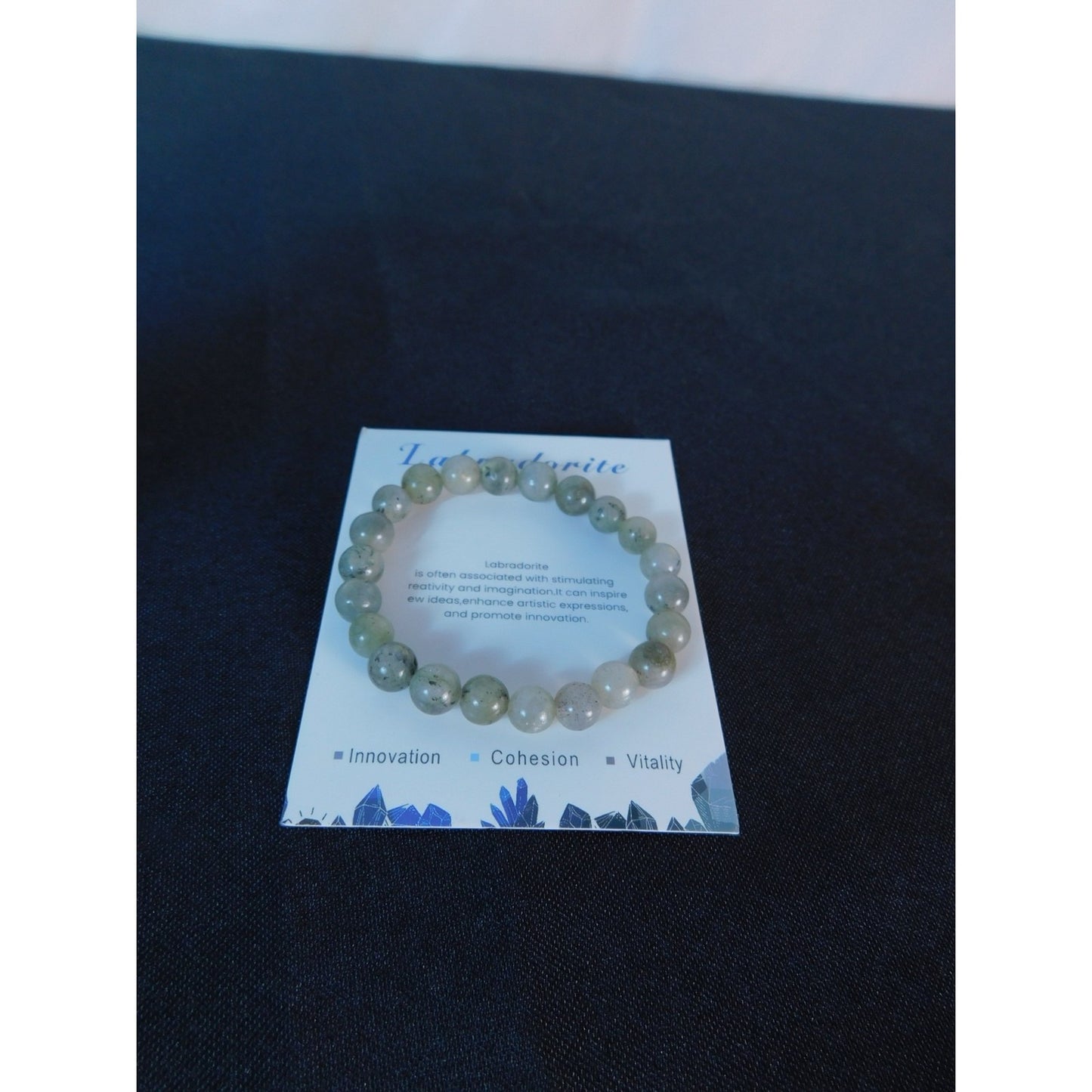 Labradorite Bead Bracelet Natural Crystal Stone Stretch Unisex Healing Jewelry G