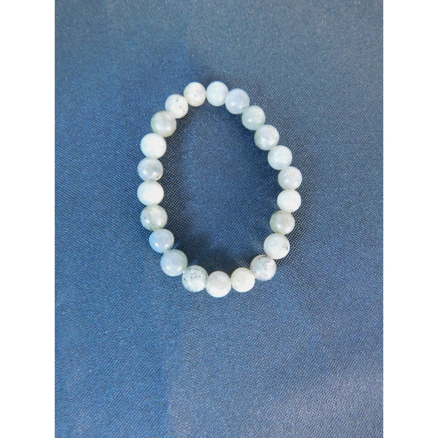 Labradorite Bead Bracelet Natural Crystal Stone Stretch Unisex Healing Jewelry G