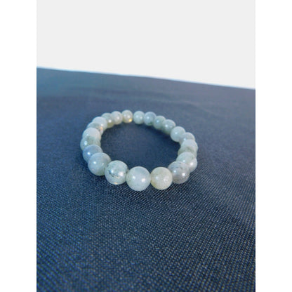 Labradorite Bead Bracelet Natural Crystal Stone Stretch Unisex Healing Jewelry G