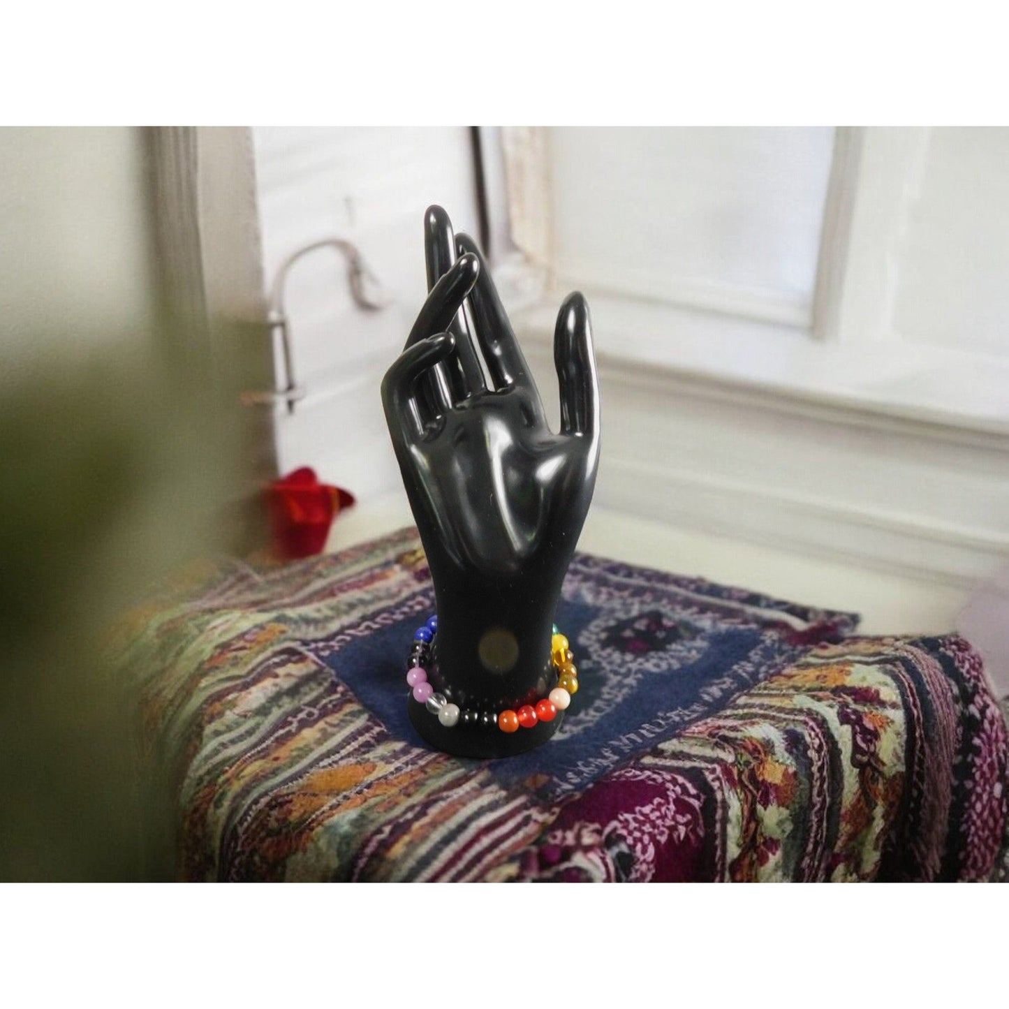 Rainbow Chakra Bracelet Adjustable Gems - New - Witchcore Ethereal