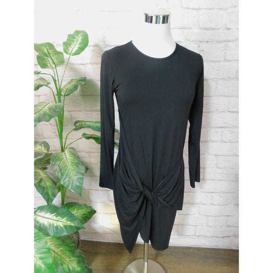 Thyme & Honey Pinched Front Long Sleeve Dress Women's S Black NWT