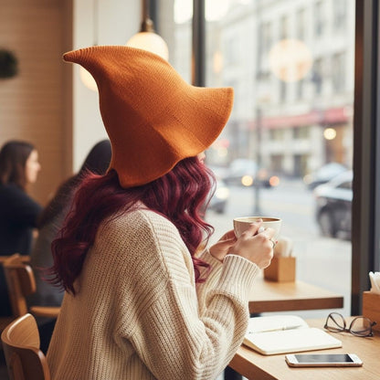 Orange Woven Wool Blend Witch Hat - Adult Ritual & Everyday Wear - New