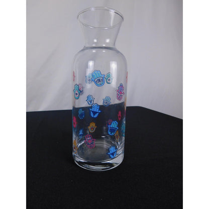Hamsa Evil Eye Carafe Glass Decanter Witchy