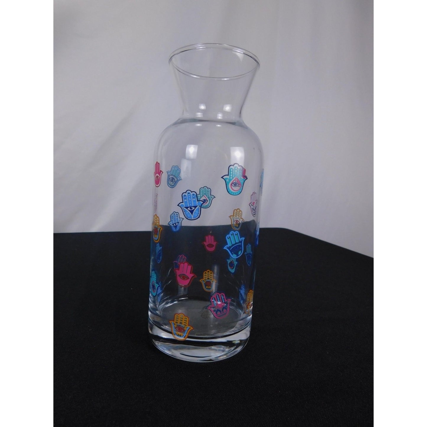Hamsa Evil Eye Carafe Glass Decanter Witchy