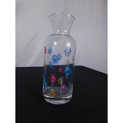 Hamsa Evil Eye Carafe Glass Decanter Witchy