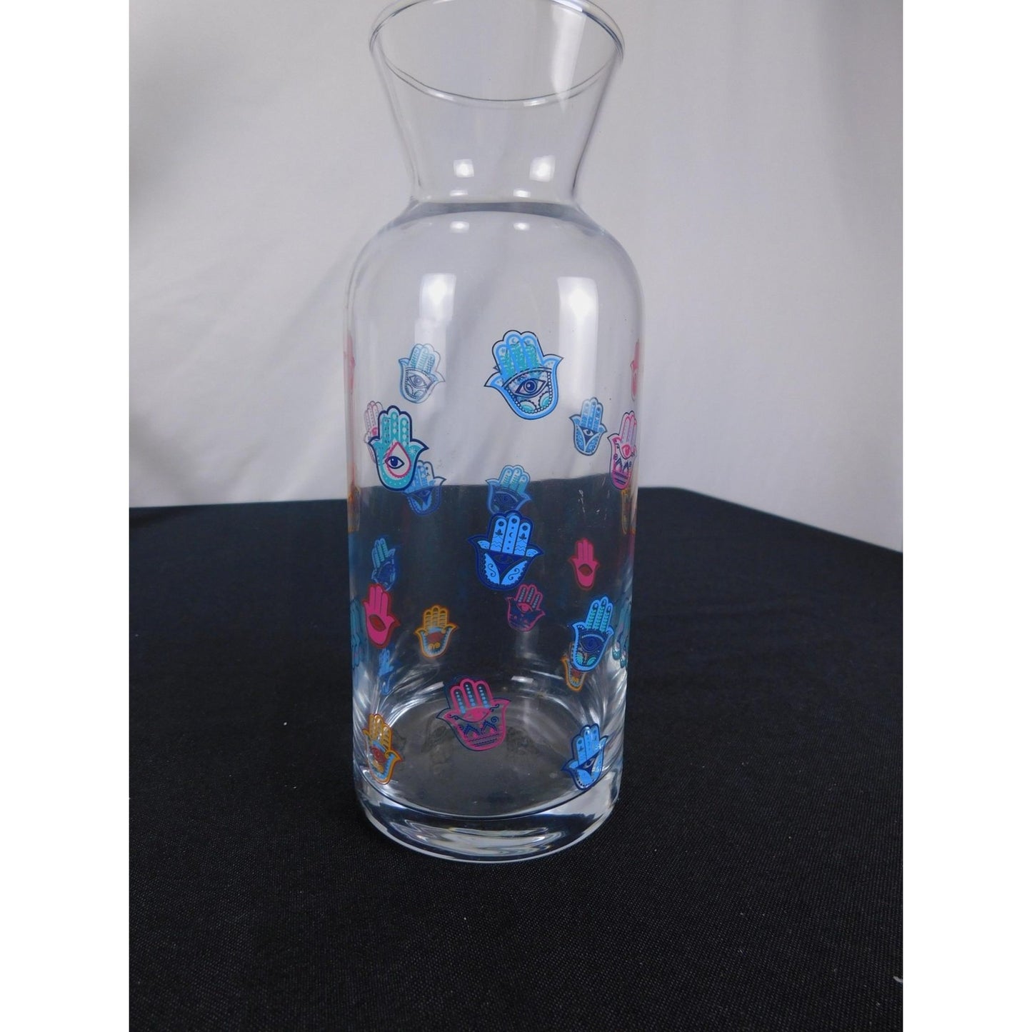 Hamsa Evil Eye Carafe Glass Decanter Witchy