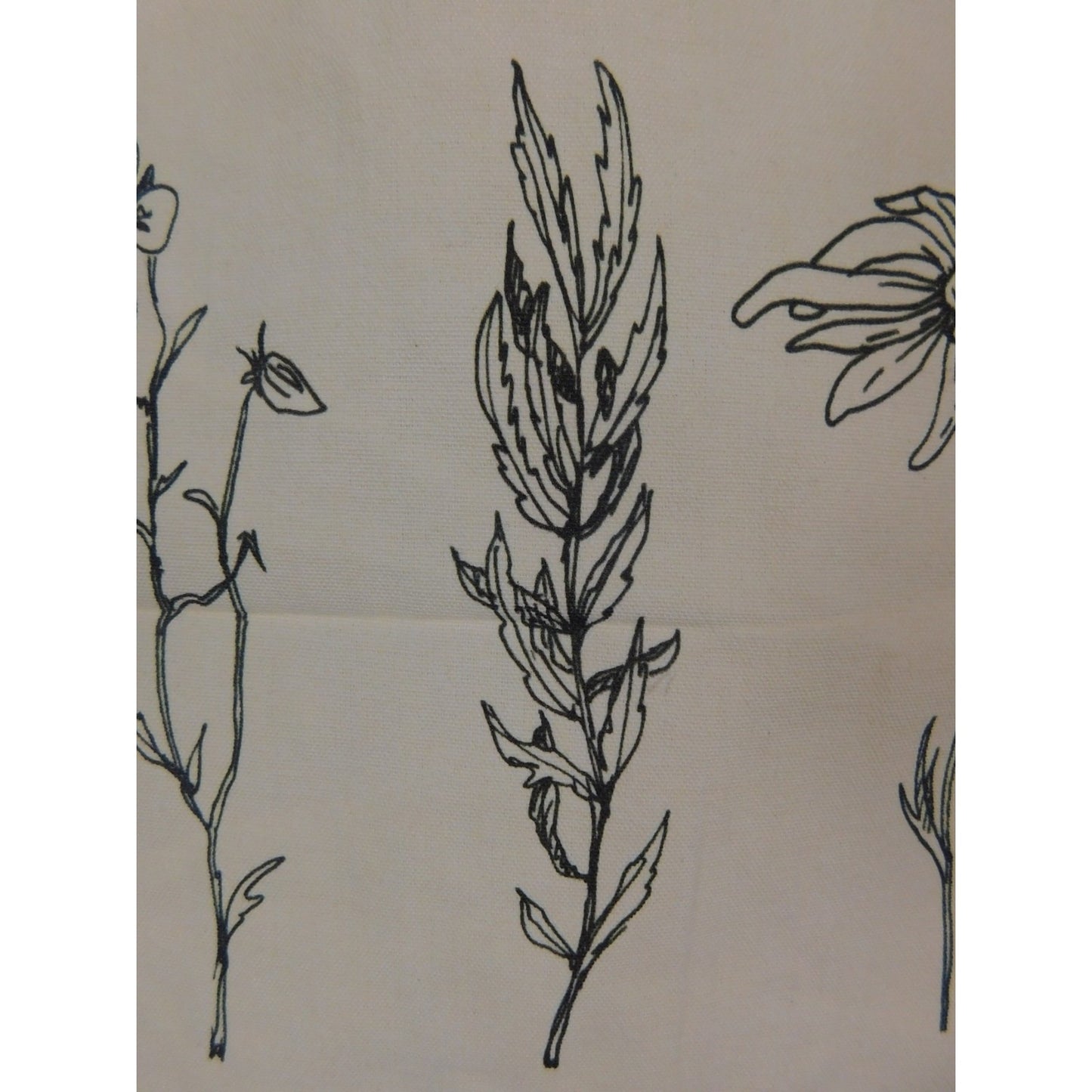 Tote Bag Womens Large Beige Canvas Floral Grow Positive Thoughts Reusable