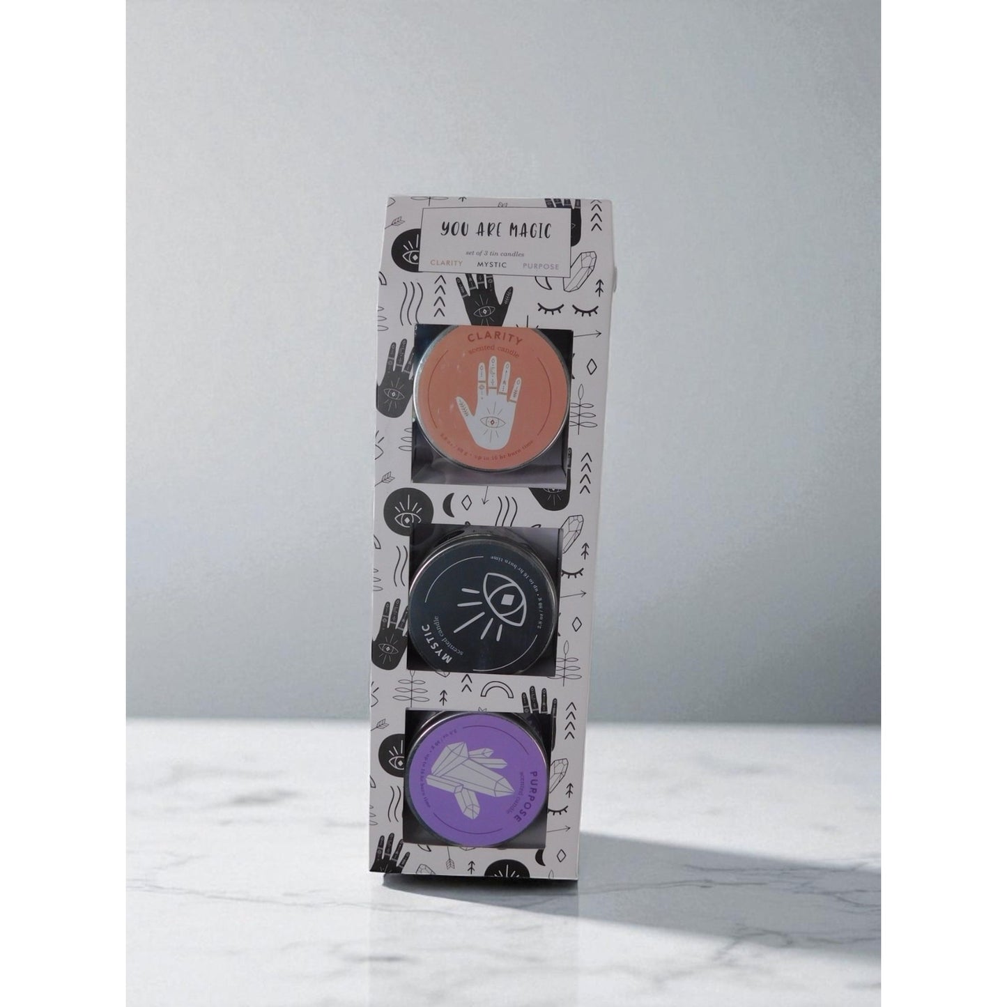 You Are Magic Scented Candle Set 3 Tin Clarity Mystic Purpose Crystals Gift Deco