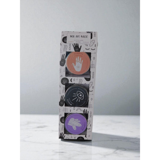 You Are Magic Scented Candle Set 3 Tin Clarity Mystic Purpose Crystals Gift Deco