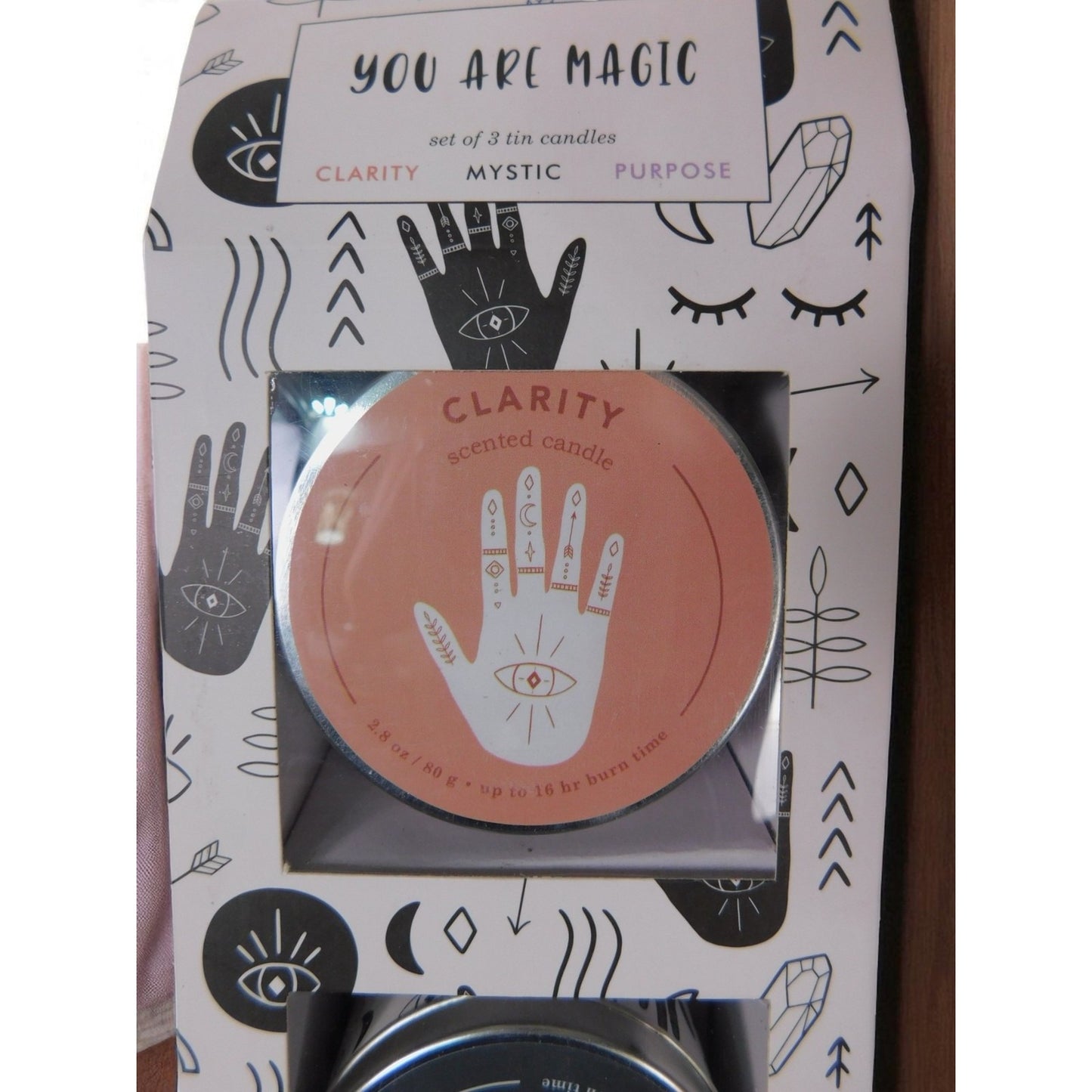 You Are Magic Scented Candle Set 3 Tin Clarity Mystic Purpose Crystals Gift Deco
