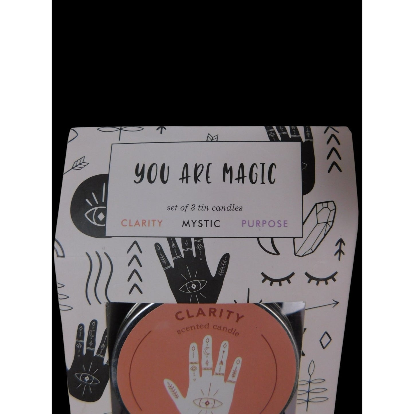 You Are Magic Scented Candle Set 3 Tin Clarity Mystic Purpose Crystals Gift Deco
