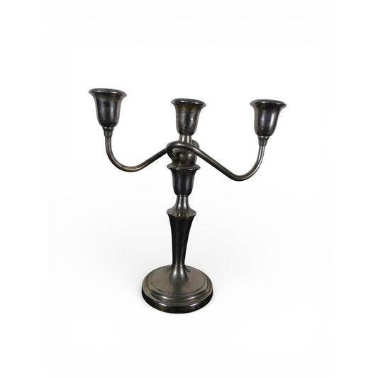 Vintage Silverplate 3-Arm Candelabra Gothic Table Decor