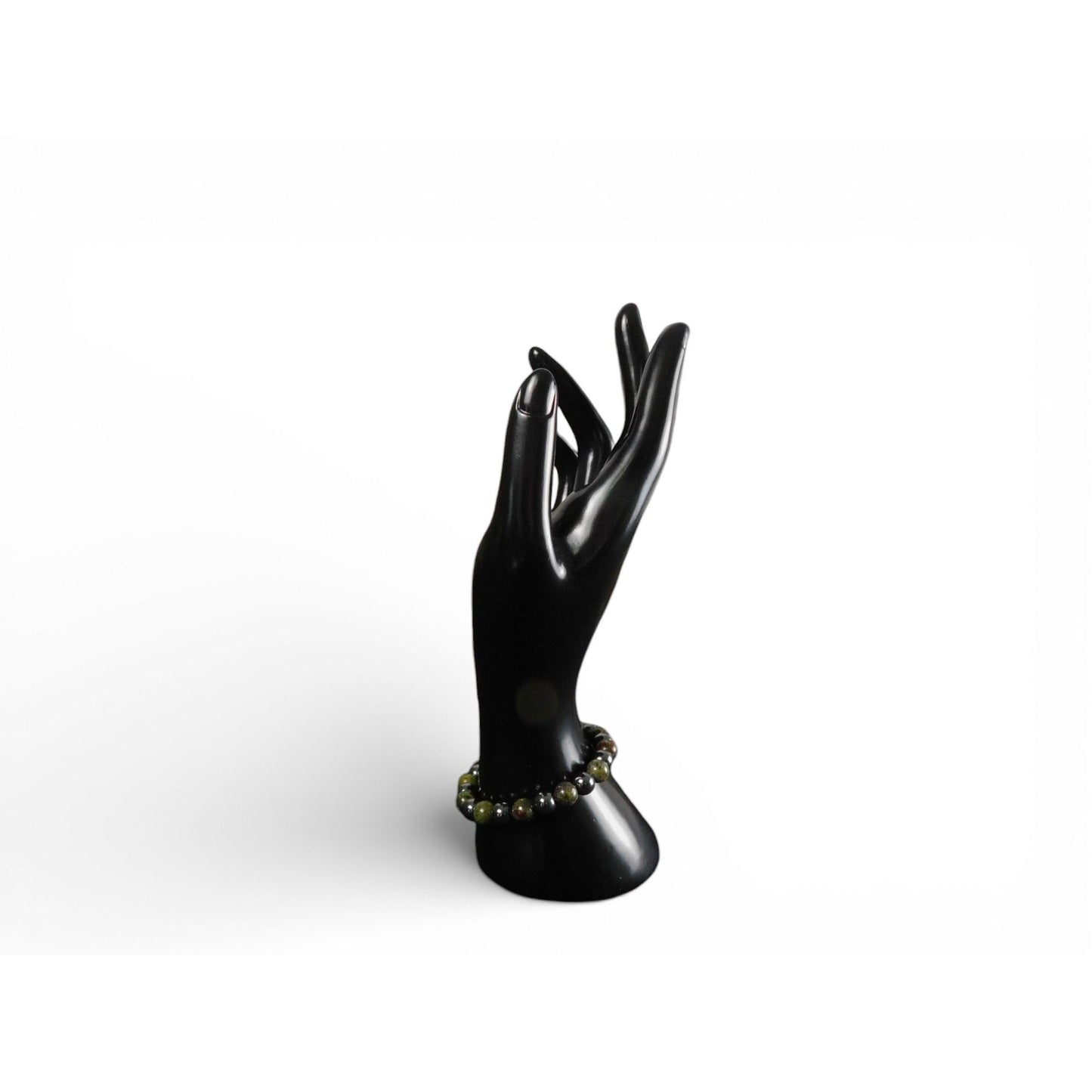 Natural Dragon Blood Jasper & Hematite Beaded Stretch Bracelet 8mm For Men & Women