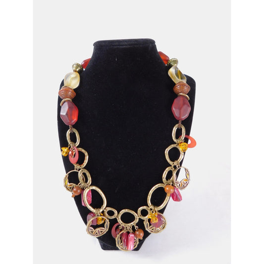 Coldwater Creek Statement Necklace Multi Strand Beaded Mixed Media Boho Gift Jew