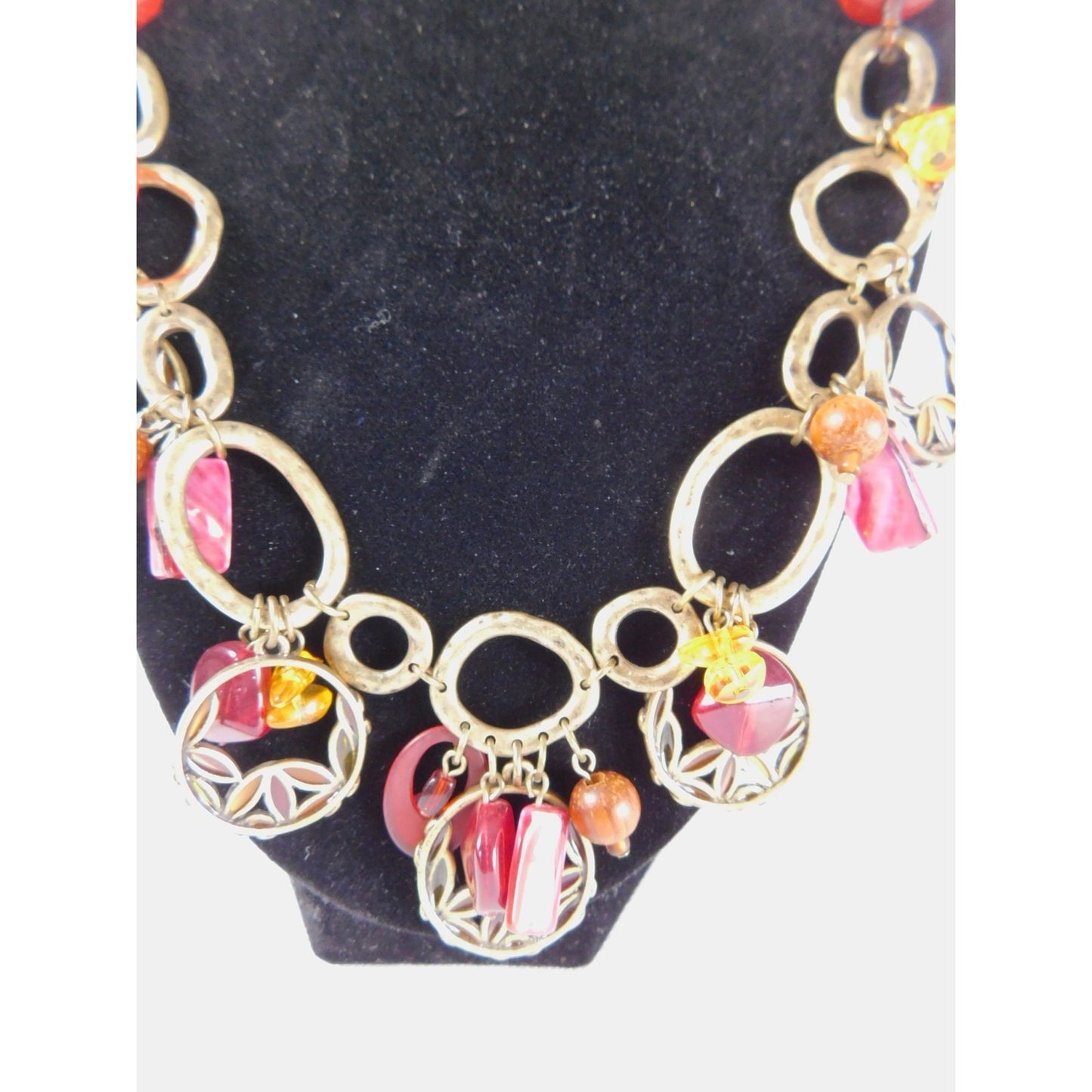 Coldwater Creek Statement Necklace Multi Strand Beaded Mixed Media Boho Gift Jew