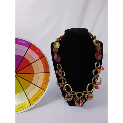 Coldwater Creek Statement Necklace Multi Strand Beaded Mixed Media Boho Gift Jew