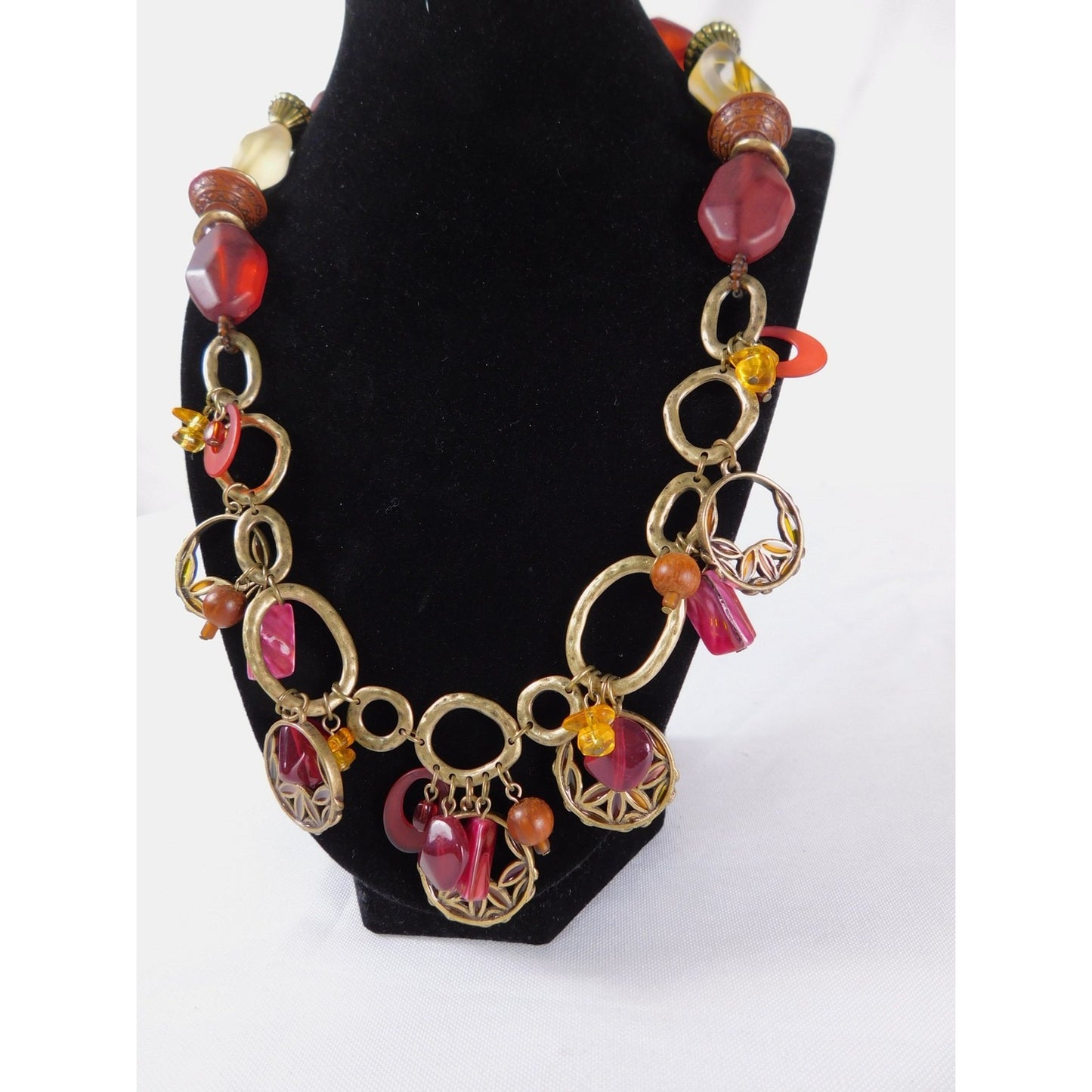 Coldwater Creek Statement Necklace Multi Strand Beaded Mixed Media Boho Gift Jew