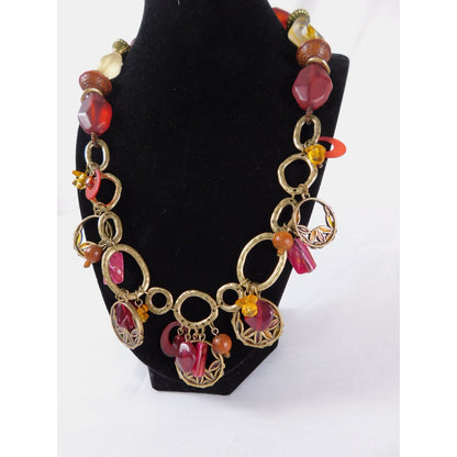 Coldwater Creek Statement Necklace Multi Strand Beaded Mixed Media Boho Gift Jew