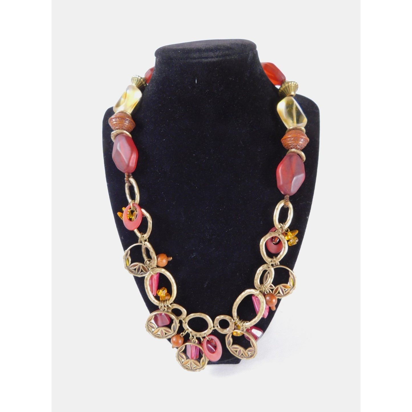 Coldwater Creek Statement Necklace Multi Strand Beaded Mixed Media Boho Gift Jew